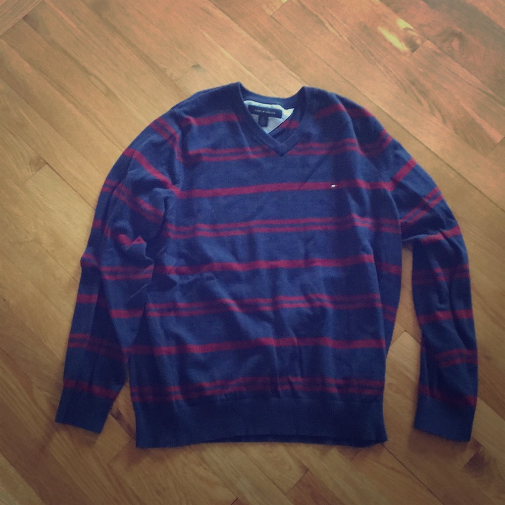 Tommy Hilfiger V-neck sweater.